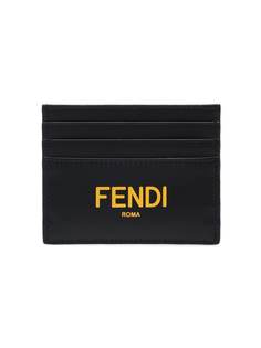 Fendi logo print leather cardholder