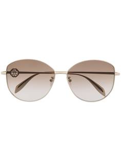 Alexander McQueen Eyewear солнцезащитные очки в круглой оправе