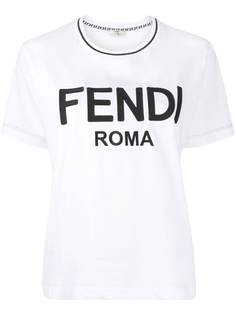 Fendi футболка с вышитым логотипом