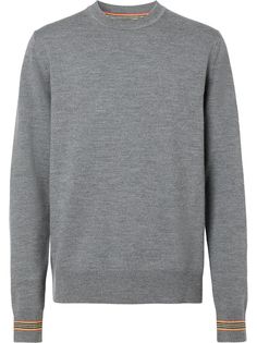 Burberry пуловер с отделкой Icon Stripe