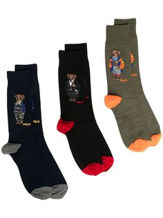 Polo Ralph Lauren набор из трех пар носков с принтом