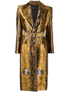 Versace пальто со змеиным принтом