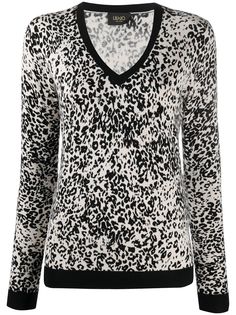 LIU JO пуловер с леопардовым принтом