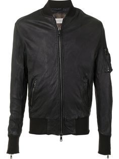 Giorgio Brato zipped leather bomber jacket