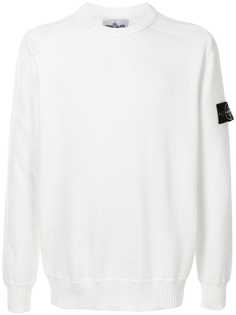 Stone Island logo-patch crew-neck jumper