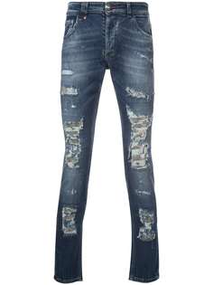Philipp Plein джинсы скинни с прорехами