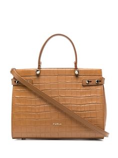 Furla crocodile embossed tote bag