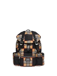 Burberry клетчатый рюкзак из ткани ECONYL® с логотипом