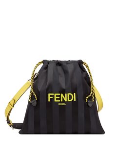 Fendi полосатая сумка среднего размера с кулиской