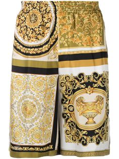Versace mixed-print track shorts