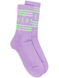 Versace носки в рубчик с логотипом