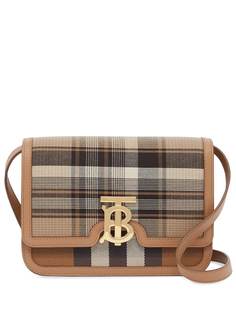 Burberry сумка на плечо в клетку тартан с логотипом TB