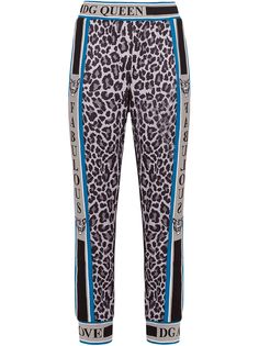Dolce & Gabbana спортивные брюки со вставками и леопардовым принтом