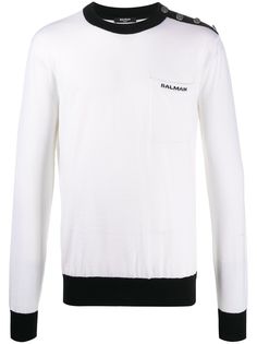 Balmain джемпер с контрастной отделкой