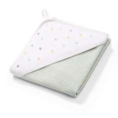Полотенце с капюшоном BabyOno "Soft", 100 х 100 cм, белый, фисташковый