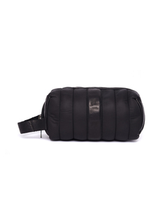 Черная сумка-косметичка с кожаными вставками Guidi