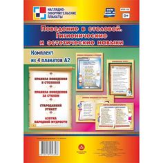 Набор плакатов Издательство Учитель Поведение в столовой. Гигиенические и эстетические навыки