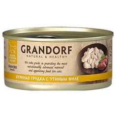 Корм для кошек Grandorf беззерновой, с курицей, с уткой 70 г