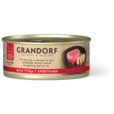 Корм для кошек Grandorf беззерновой, с тунцом, с креветками 70 г