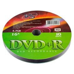 Диск DVD+R VS 4.7 GB 16x bulk 10 шт.