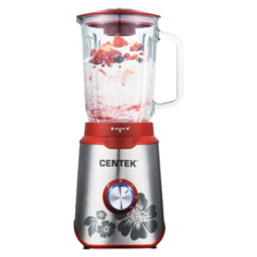 Стационарный блендер CENTEK CT-1327, серебристый/красный