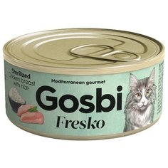 Корм для стерилизованных кошек Gosbi с куриной грудкой, с рисом 70 г