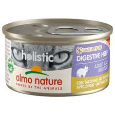 Корм для кошек Almo Nature Holistic, беззерновой, при чувствительном пищеварении, с индейкой 85 г (мусс)