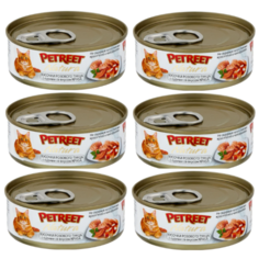 Корм для кошек Petreet с тунцом, с крабом 6шт. х 70 г