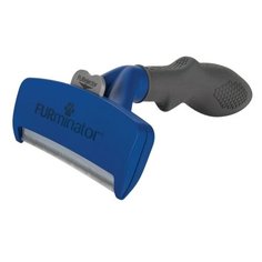 Щетка-триммер FURminator L для длинношерстных собак крупных пород синий/серый