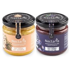 Крем-мед NECTARIA с кедровым орехом, с черной смородиной, 2 шт набор