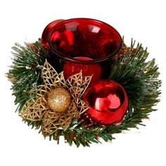 Подсвечник Зимнее волшебство Цветок, шарики 5.5 см