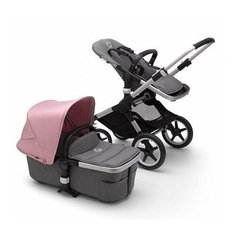 Универсальная коляска Bugaboo Fox 2 complete (2 в 1) Alu/Grey melange/Soft pink, цвет шасси: серебристый
