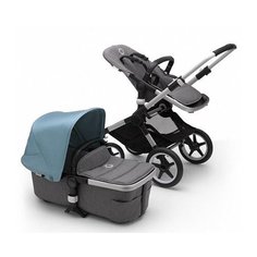 Универсальная коляска Bugaboo Fox 2 complete (2 в 1) alu/grey melange/vapor blue, цвет шасси: серебристый