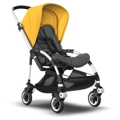 Прогулочная коляска Bugaboo Bee⁵ Alu/Grey melange/Sunrise yellow, цвет шасси: серебристый