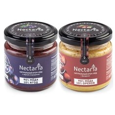 Крем-мед NECTARIA с черной смородиной, с фундуком, 2 шт набор