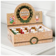 Свеча светодиодная Luazon Свеча в чашке с рисунком 8 см красный/зеленый/белый