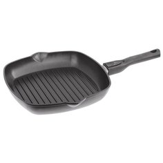 Сковорода-гриль Биол 2814П 28х28 см, съемная ручка, черный