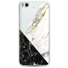 Чехол-накладка Case Place силиконовый с рисунком для Xiaomi Mi5S (30550) черно-белая мраморная мозаика