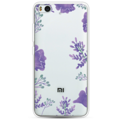 Чехол-накладка Case Place силиконовый с рисунком для Xiaomi Mi5S (30550) сиреневая цветочная рамка