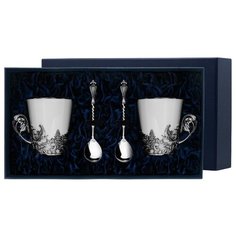 АргентА Набор чашек чайных "Тетерев"+ ложки (4 предмета)