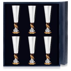 АргентА Набор рюмок "Золотая рыбка" с позолотой (6 предметов)