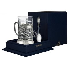 АргентА Набор для чая "Охотники на привале" с чернением (3 предмета)