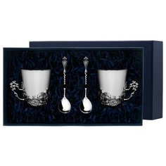 АргентА Набор чашек чайных "Куница"+ ложки (4 предмета)