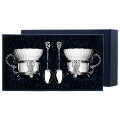 АргентА Набор чашек чайных "Меценат"+ ложки (4 предмета)