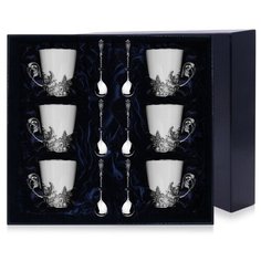 АргентА Набор чашек чайных "Тетерев" + ложки (12 предметов)