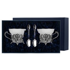 АргентА Набор чашек чайных "Герб"+ ложки (4 предмета)