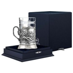 АргентА Подстаканник "Охотники на привале" с чернением