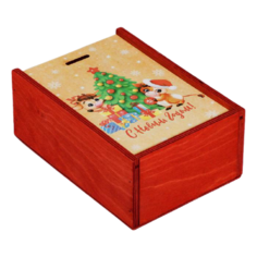 Коробка подарочная Дарите счастье С новым годом! 20 × 14 × 8 см бежевый/красный