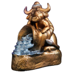 Копилка Хорошие сувениры Символ года: Корова с рогом изобилия, гипс 5182925 серебро/бронза