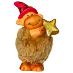 Статуэтка Yiwu Youda Import and Export Бычок-звездочет, 9.5 см коричневый